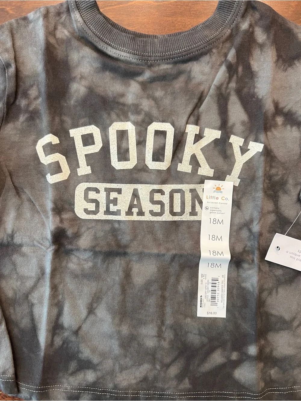 Little Co. Unisex Organic Cotton Spooky Season Tie Dye Long Sleeve T Halloween